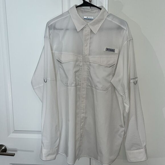 White Bonefish Omni Shade PFG Long Sleeve Performance Fishing LS Shirt L Men’s - Picture 1 of 9